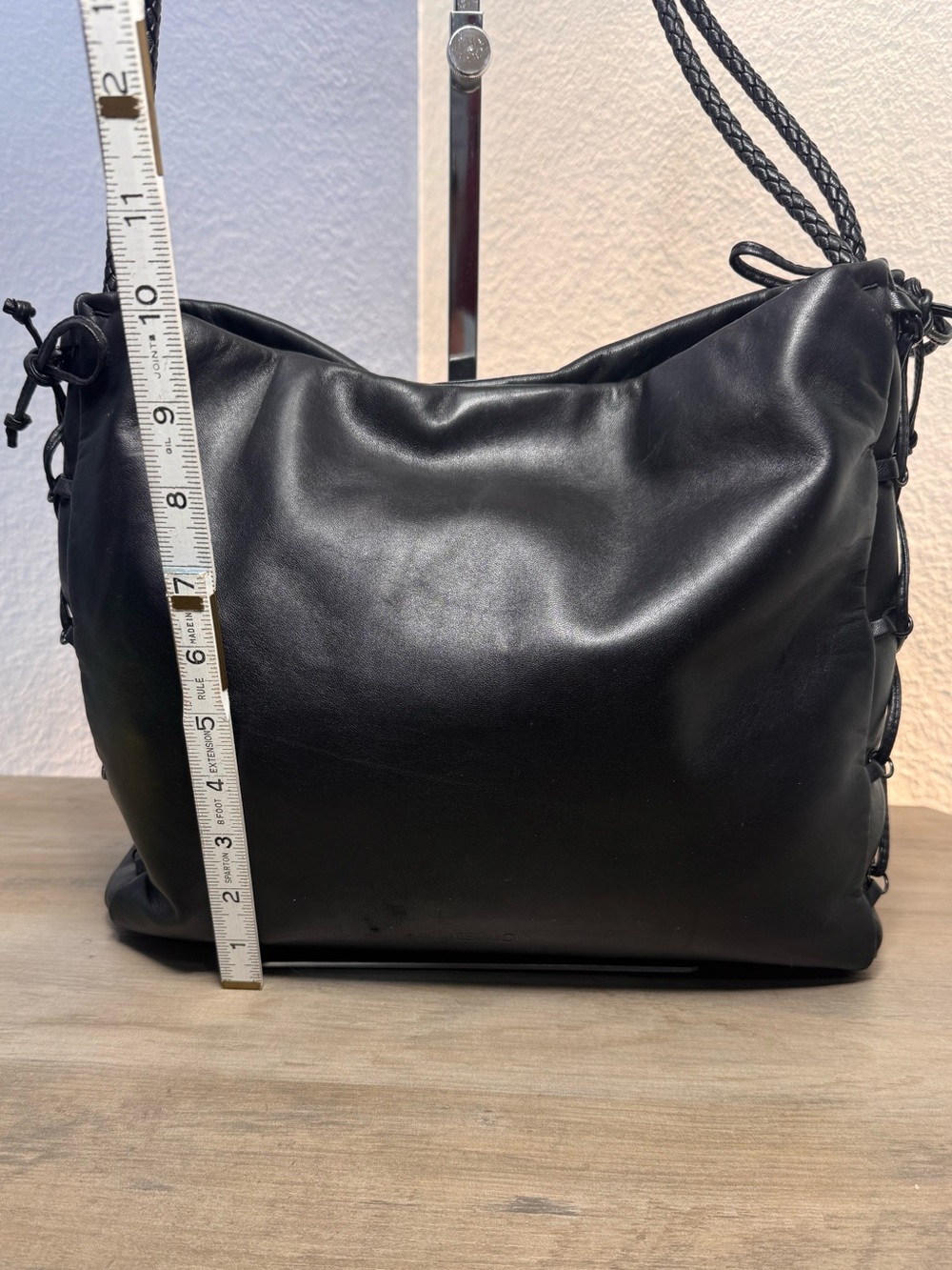 DESMO Italian Lambskin Leather Corset Laced Braided Strap Hobo Bag corset style! - Picture 9 of 10